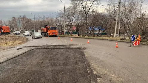 В Красноярске начался ямочный ремонт на Гагарина и Водянникова